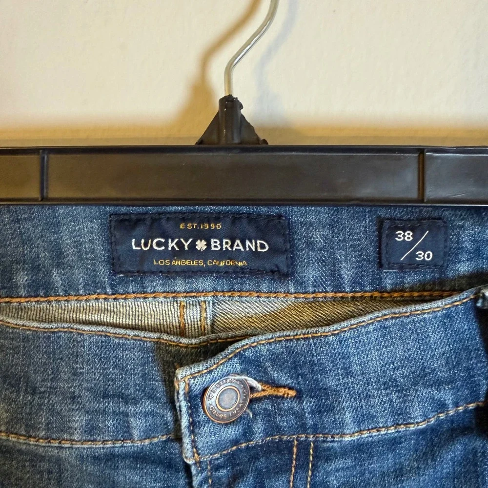 Lucky‎ Brand 221 Straight Mens Blue Denim Jeans 38x30 Medium Wash Stretch